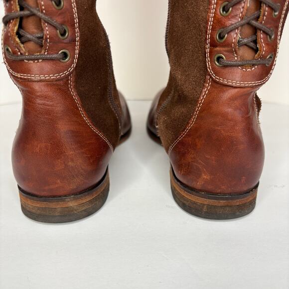 Brown Leather Suede Tall Riding Boots - Women's Size 8 - Picture 6 of 13